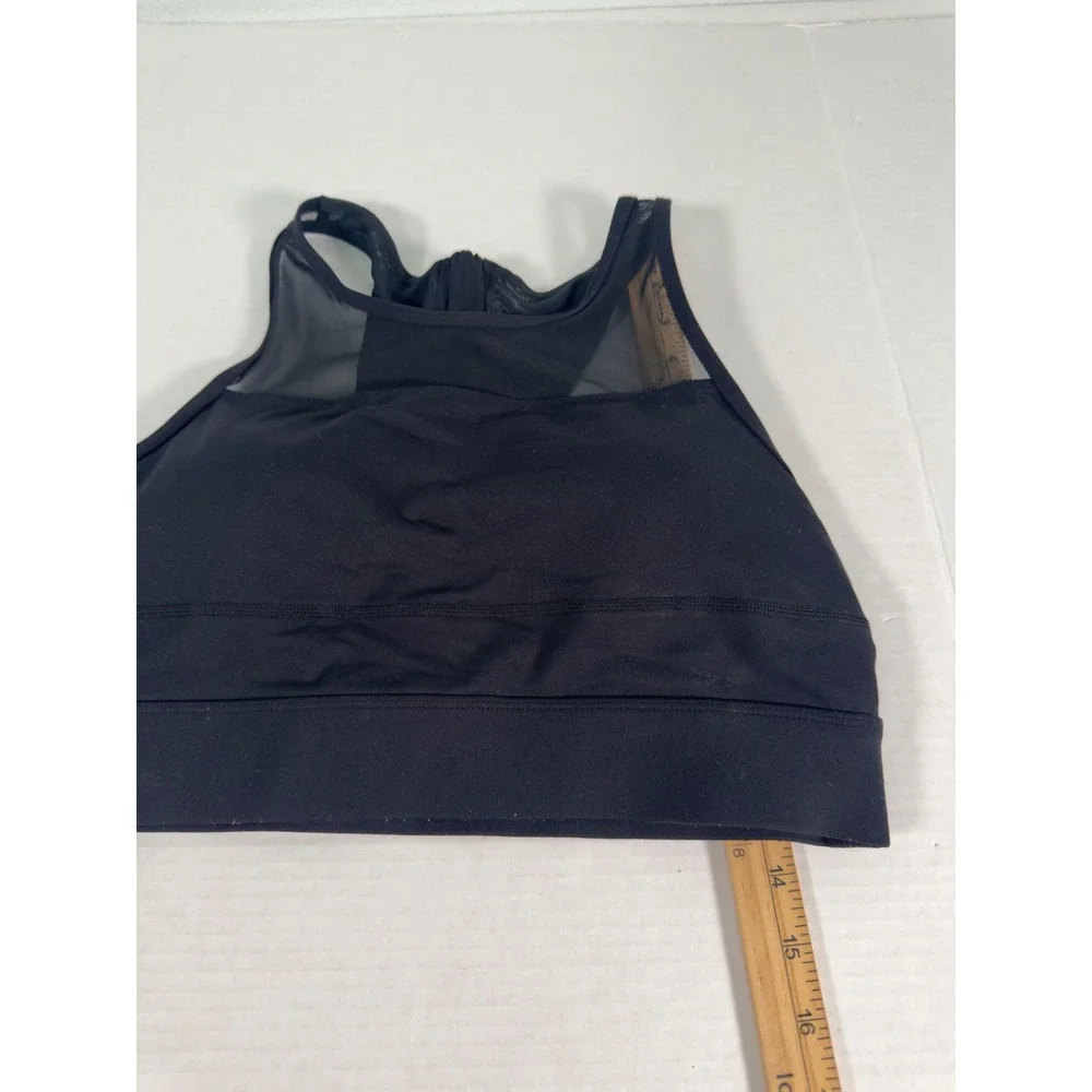 CYSM Black Mesh Racerback Zipper Front Sports Bra Women's Activewear Size‎ M